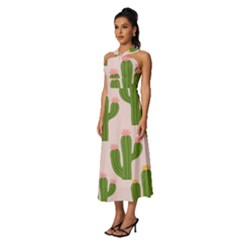 Sleeveless Cross Front Cocktail Midi Chiffon Dress 