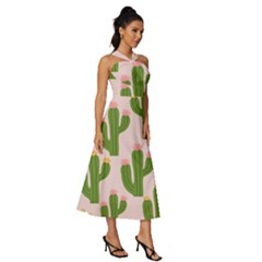 Sleeveless Cross Front Cocktail Midi Chiffon Dress 