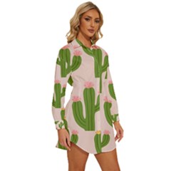 Womens Long Sleeve Shirt Dress 