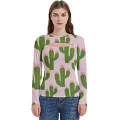 Cuctus  Women s Cut Out Long Sleeve T