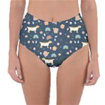 Dogs Reversible High-Waist Bikini Bottoms