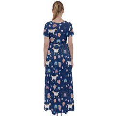 High Waist Short Sleeve Maxi Dress 