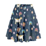 Dogs High Waist Skirt