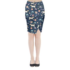 Dogs Midi Wrap Pencil Skirt from ArtsNow.com