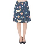 Dogs Velvet High Waist Skirt