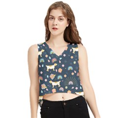 V-Neck Cropped Tank Top 