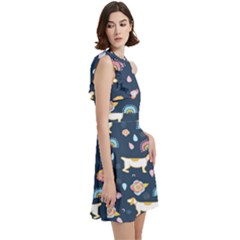 Cocktail Party Halter Sleeveless Dress With Pockets 