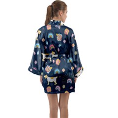 Long Sleeve Satin Kimono 