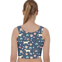 Velvet Racer Back Crop Top 