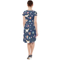 Cap Sleeve Midi Dress With Pockets 