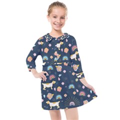 Kids  Quarter Sleeve Shirt Dress 