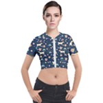 Dogs Short Sleeve Cropped Jacket