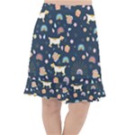 Dogs Fishtail Chiffon Skirt