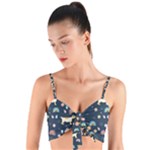 Dogs Woven Tie Front Bralet