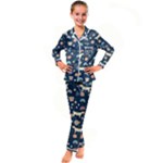 Dogs Kids  Satin Long Sleeve Pajamas Set