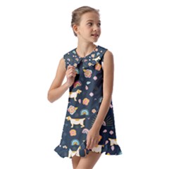 Kids  Pilgrim Collar Ruffle Hem Dress 