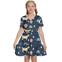 Kids  Short Sleeve Tiered Mini Dress 