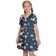 Kids  Short Sleeve Tiered Mini Dress 