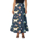 Dogs Tiered Ruffle Maxi Skirt