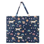 Dogs Zipper Large Tote Bag