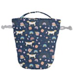 Dogs Drawstring Bucket Bag