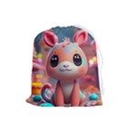 Cute creature Drawstring Pouch (Large)