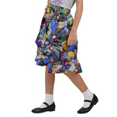 Kids  Ruffle Flared Wrap Midi Skirt 