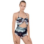 Halloween Goodie Scallop Top Cut Out Swimsuit