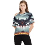 Halloween Goodie One Shoulder Cut Out T-Shirt