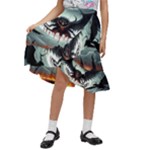 Halloween Goodie Kids  Ruffle Flared Wrap Midi Skirt