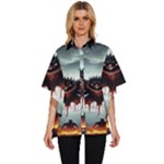 Halloween Goodie Women s Batwing Button Up Shirt