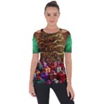 Merry christmas Shoulder Cut Out Short Sleeve Top