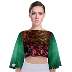 Tie Back Butterfly Sleeve Chiffon Top 