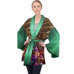 Merry christmas Long Sleeve Velvet Kimono 