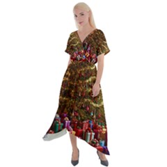 Cross Front Sharkbite Hem Maxi Dress 