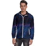 Abstract Feathers Men s High Neck Windbreaker