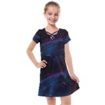 Abstract Feathers Kids  Cross Web Dress