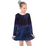 Abstract Feathers Kids  Long Sleeve Dress