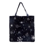 Snowflakes Snow Snowfall Snowing Grocery Tote Bag