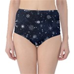 Snowflakes Snow Snowfall Snowing Classic High-Waist Bikini Bottoms