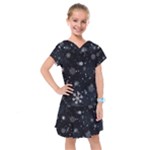 Snowflakes Snow Snowfall Snowing Kids  Drop Waist Dress