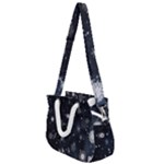 Snowflakes Snow Snowfall Snowing Rope Handles Shoulder Strap Bag