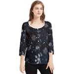 Snowflakes Snow Snowfall Snowing Chiffon Quarter Sleeve Blouse