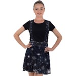 Snowflakes Snow Snowfall Snowing Velvet Suspender Skater Skirt