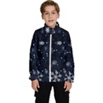 Snowflakes Snow Snowfall Snowing Kids  High Neck Windbreaker