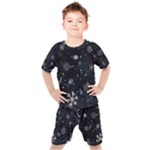 Snowflakes Snow Snowfall Snowing Kids  T-Shirt and Shorts Set