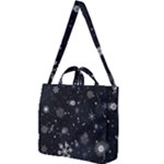 Snowflakes Snow Snowfall Snowing Square Shoulder Tote Bag