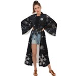 Snowflakes Snow Snowfall Snowing Maxi Kimono