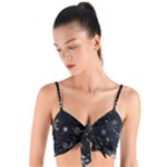 Snowflakes Snow Snowfall Snowing Woven Tie Front Bralet