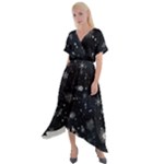 Snowflakes Snow Snowfall Snowing Cross Front Sharkbite Hem Maxi Dress